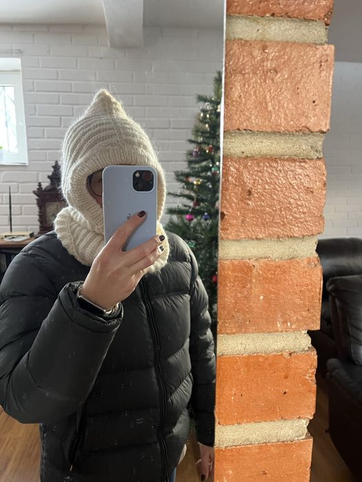 Czapka komin handmade M wełna moher