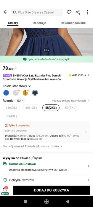 Granatowa letnia sukienka 2XL