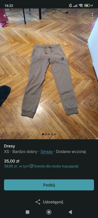 Dresy (60% poliester, 40% bawełna)