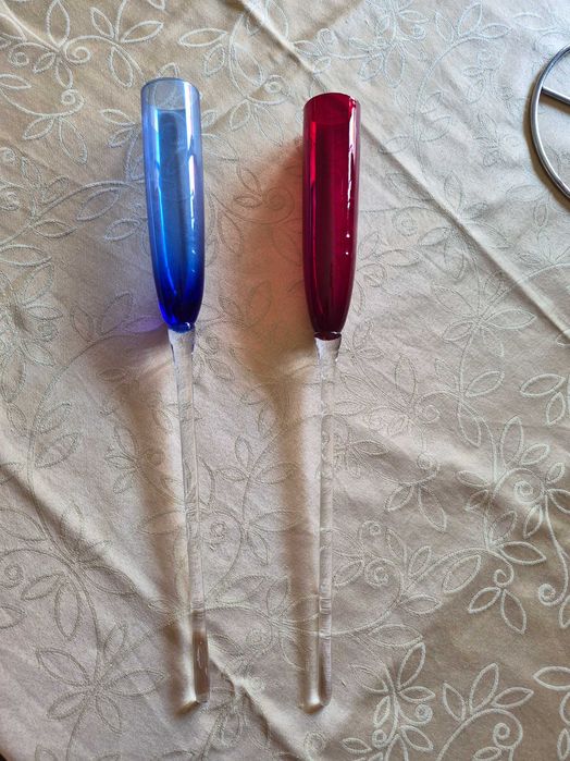 Copos champanhe vidro soprado vintage