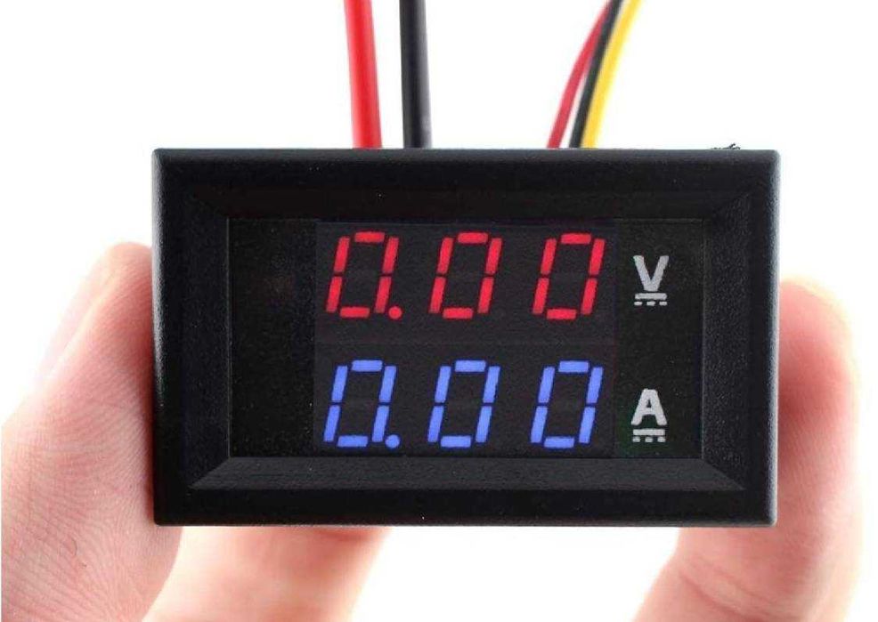 Вольтметр цифровой 12В LED диапазон 3-30V 0-100V индикатор напряжения