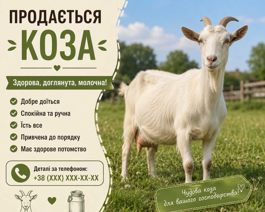 Продам молоду козу
