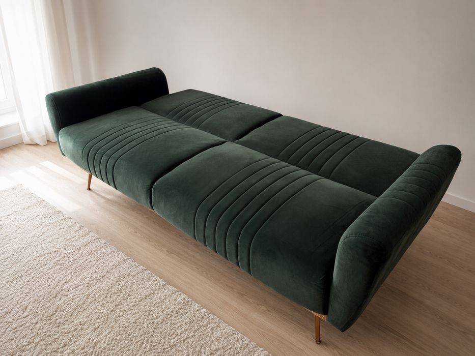Vendo sofá-cama verde escuro em veludo