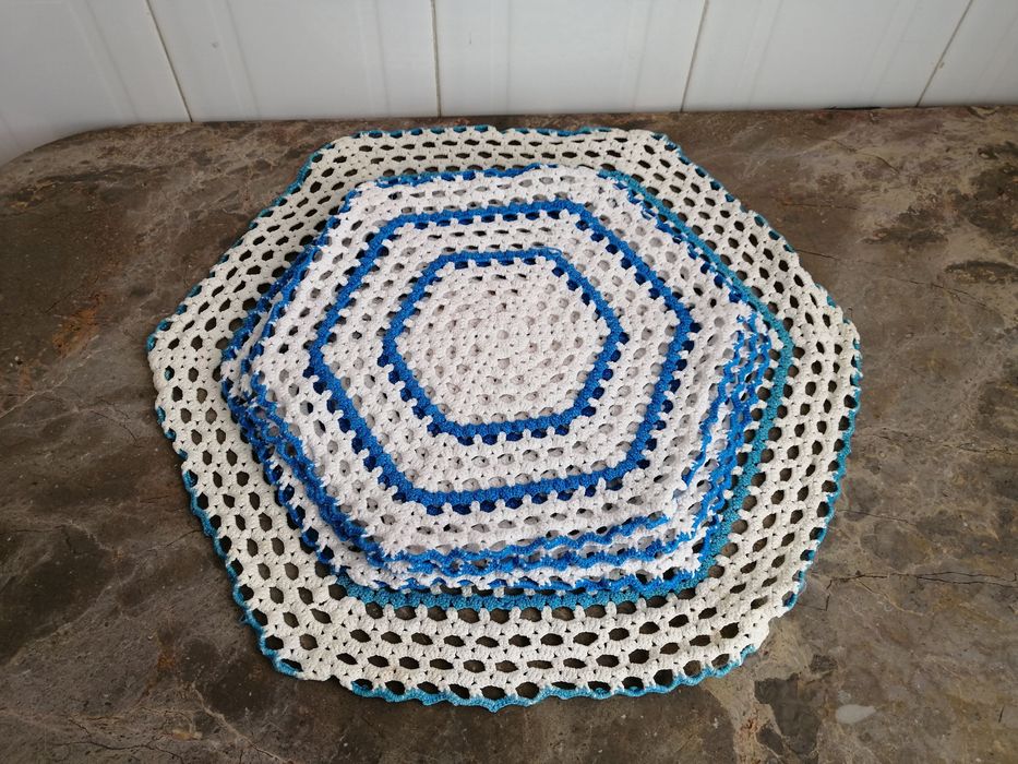 conjunto de naprons em crochet, não envio cobranças
