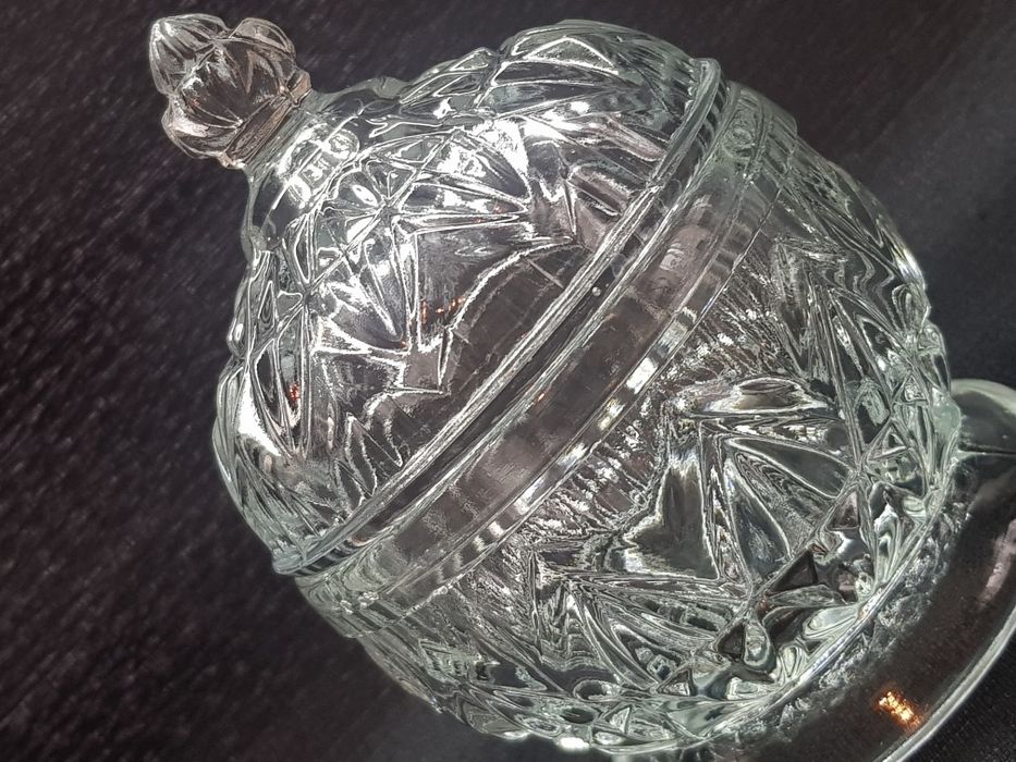 Bomboniera cukiernica kryształowa szkło kryształowe Vintage PR