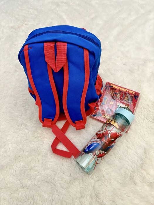 Kit Mochila + Garrafa + Acessórios Homem Aranha Marvel