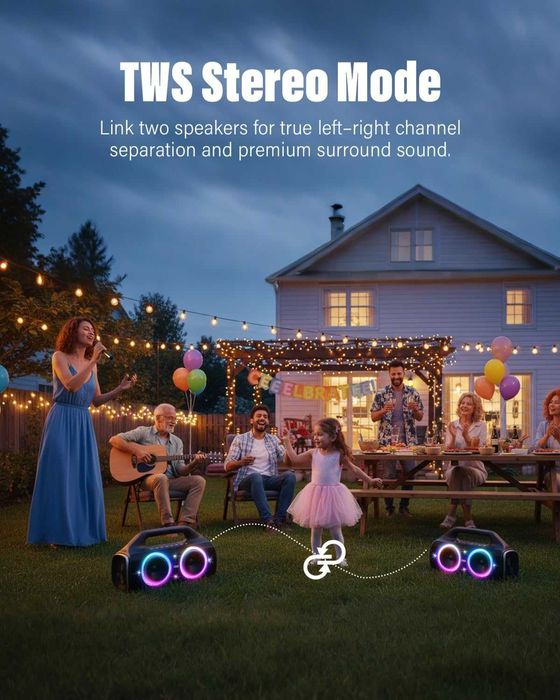 Głośniki Bluetooth, YIER 80 W przenośny głośnik