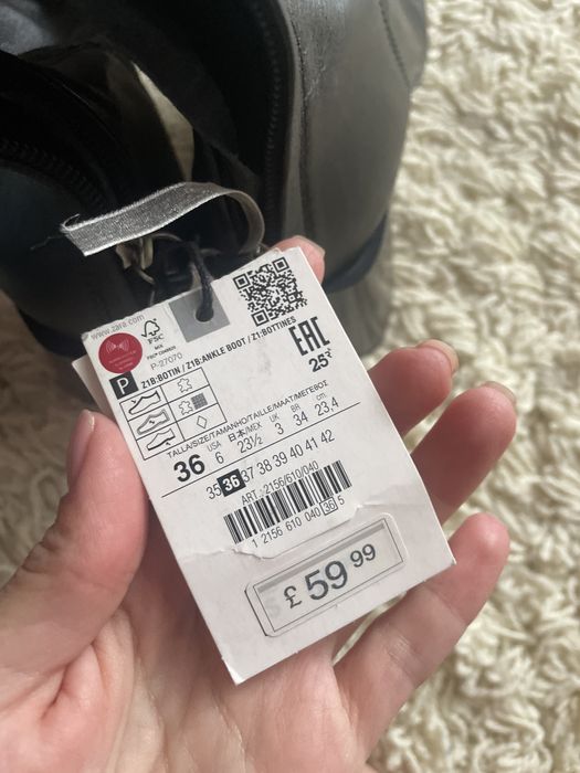 Черевики ботильйони  zara 36 розмір