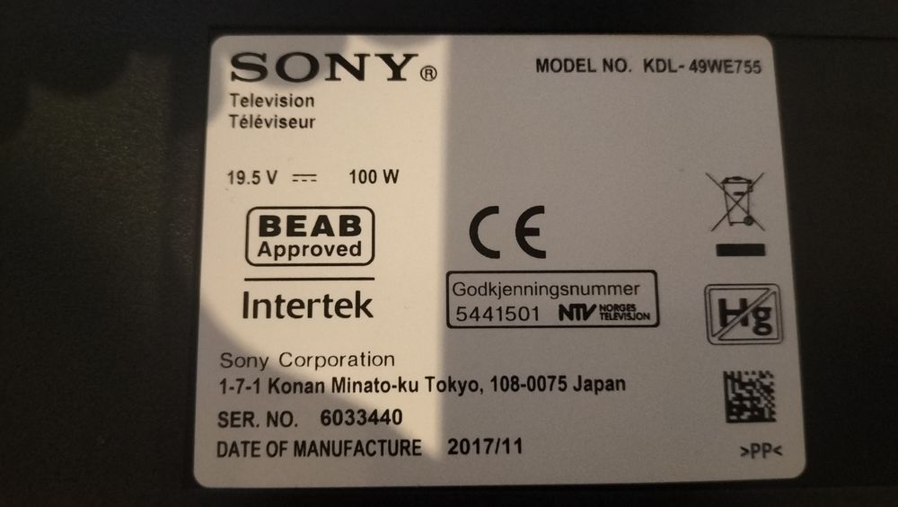 Tv Sony 49 cali  LED