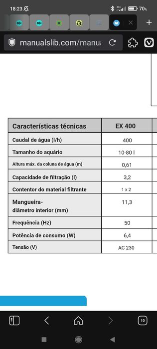 Tetratec Ex 400 bomba c/ filtros p/ aquário