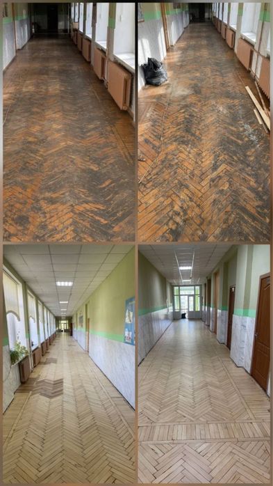 Паркетные работы,шлифовка циклевка паркета,доски.