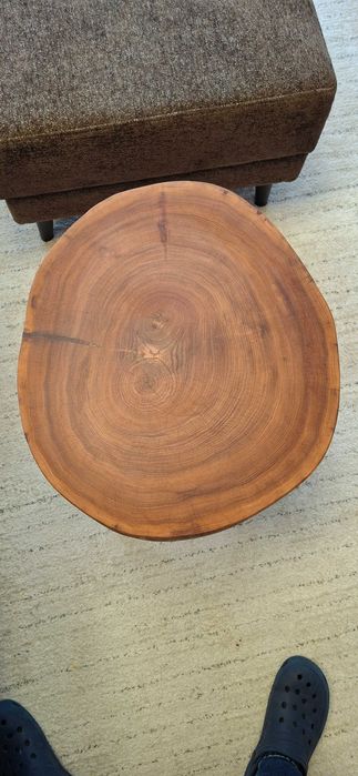 Stoliki kawowy z plastra drewna. Handmade.