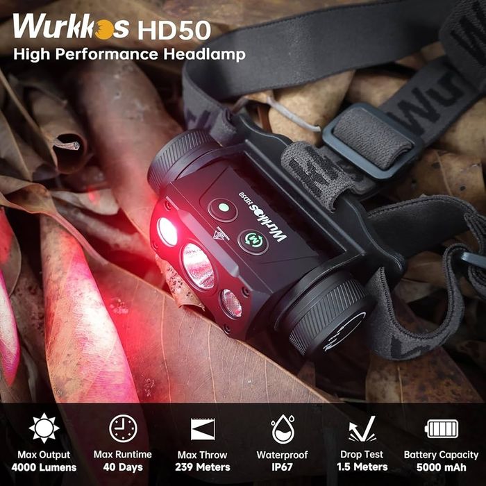 Wurkkos HD15 HD16 HD50 з акумулятором в комплекті
