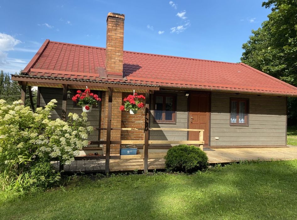 Wynajmę klimatyczny, drewniany domek na urolop pod lasem + jezioro, spokój Warmia Mazury cisza i relaks Leśnica. Idealny pod wypoczynek.