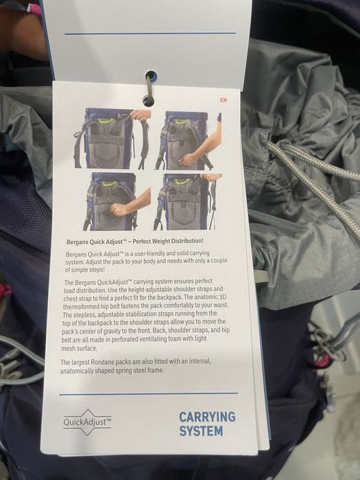 Plecak damski bergans 65 l nowy nie uzywany