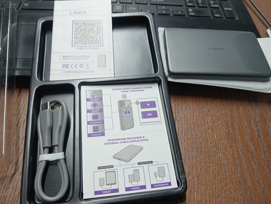 Power Bank Magnética LISEN 5000mAh - Ultra-Slim MagSafe - NOVA