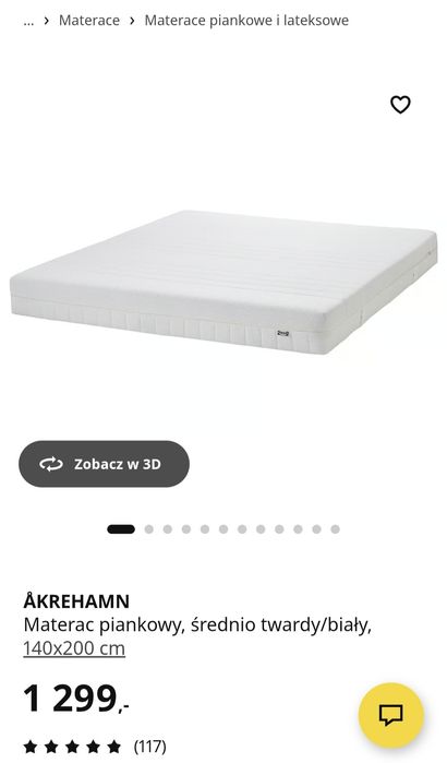 Materac Akrehamn Ikea