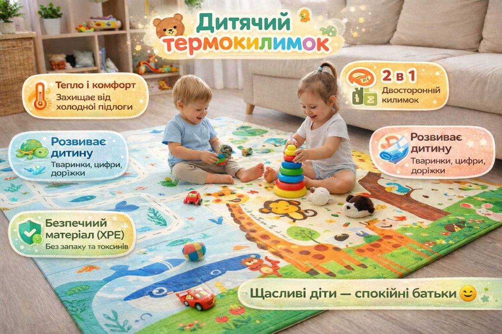 Килимок дитячий,Термокилимок, термоковрик,Бебіпол,дитячий каремат