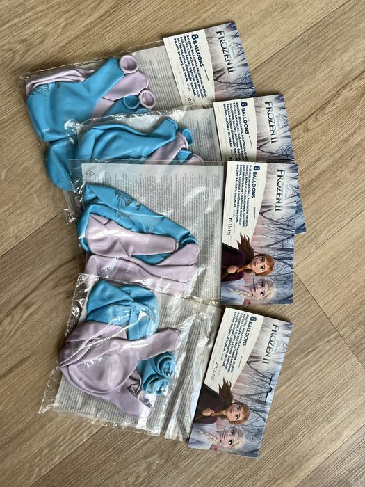 Balony Frozen Kraina Lodu 4x8 sz + zestaw balonów Disney
