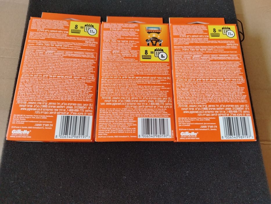 Orginalne Gillette fusion 5 zapas 3 x 8 szt  + dodatek etui