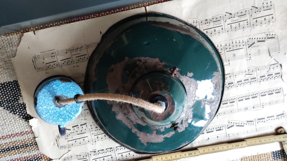 Candeeiro Esmaltado Industrial Vintage