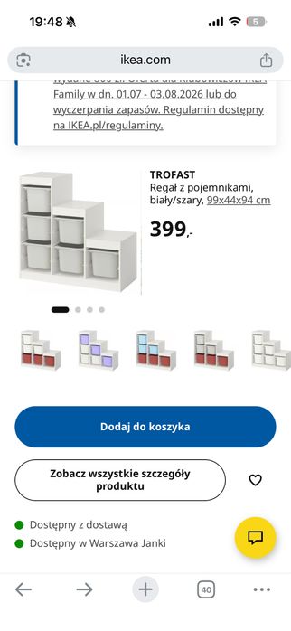 Trofast regal polka z pokemnikami ikea