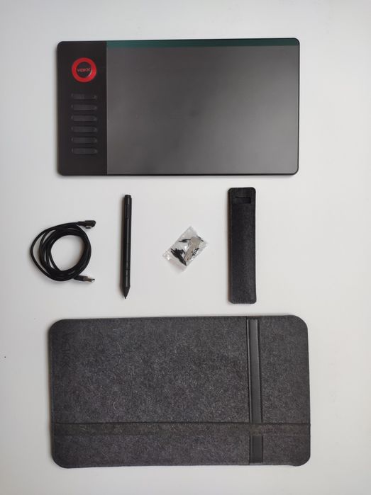 Tablet graficzny Veikk A15 | Duży obszar pracy | Zestaw z Etui | Folia