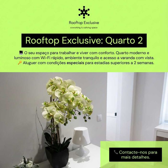 Aluguer por Quarto em Apartamento Exclusivo. Rooftop Exclusive