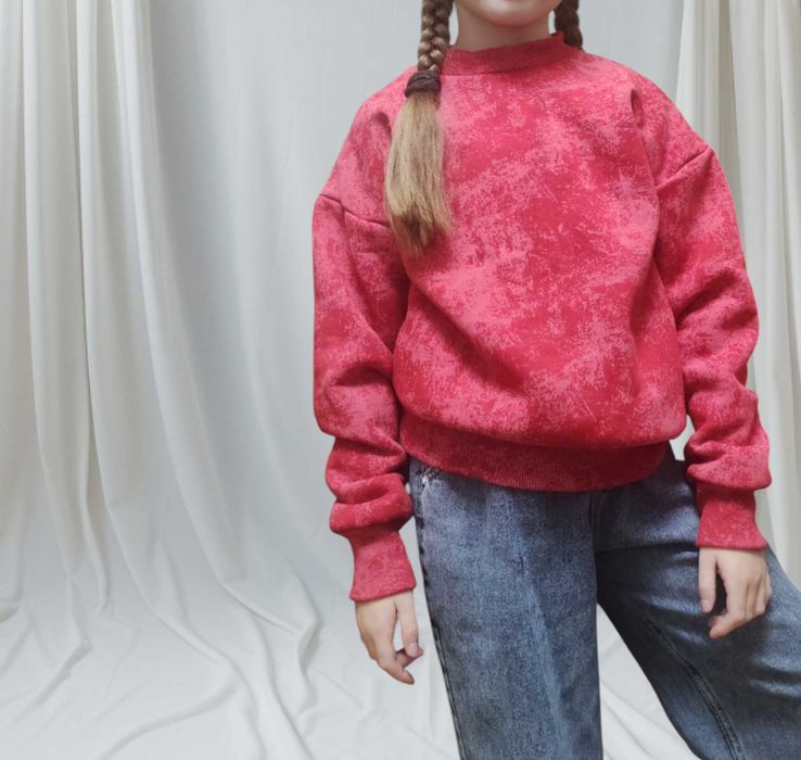 Тепла кофта трьохнитка на флісі для дівчаток 6-7 років та 8-9 років