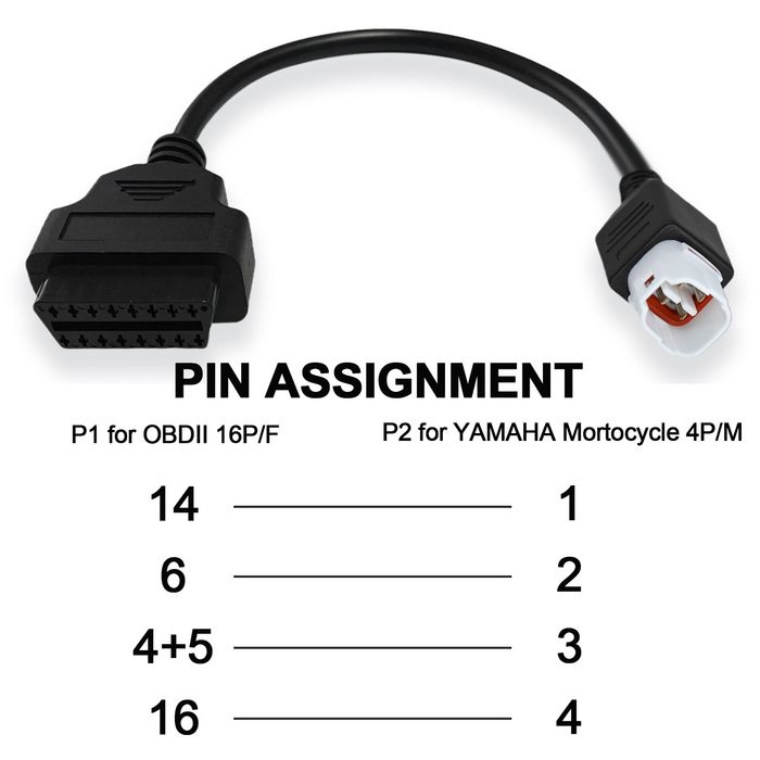 Діагностичний кабель для мото Yamaha ( 4 pin - OBD2)