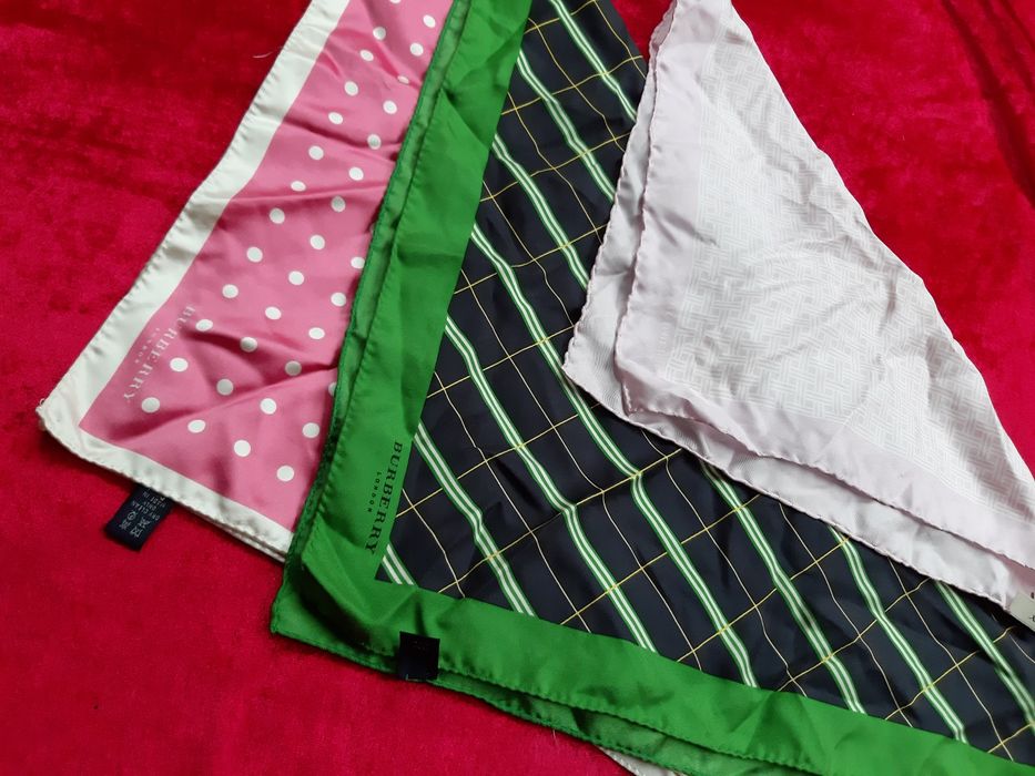 Burberry poszetki chustki 100% oryg nr seryjny prezent piękne