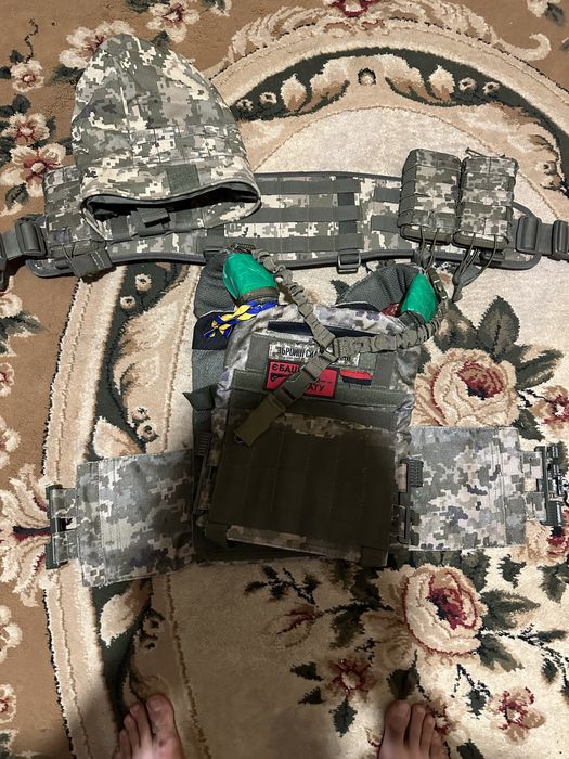 Плитоноска, рпс , 3 подсумка для магазинов, сумка быстрого сброса .