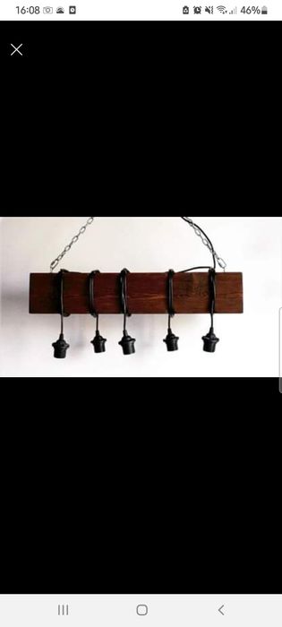 Drewniana lampa wisząca / rustykalna / styl LOFT / handmade