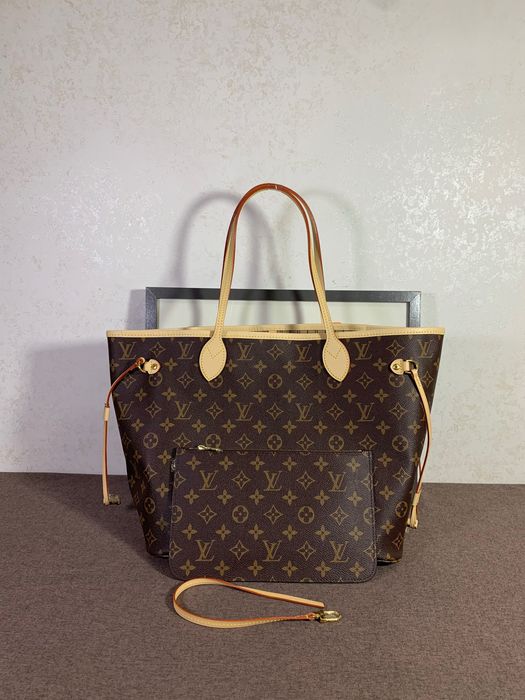 Torebka Louis Vuitton Neverfull MM GM Monogram brązowa skóra shopper