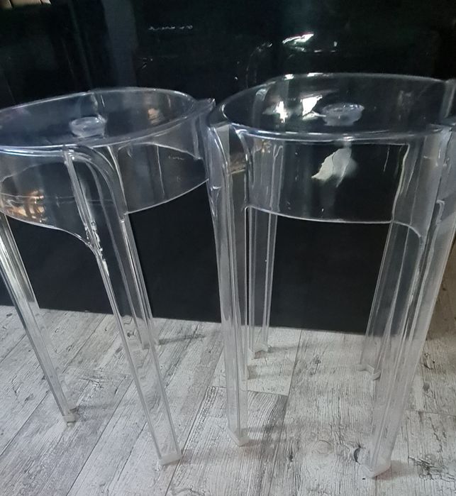 Stołki krzesła Charles 46  transparentne  poliwęglan 2 szt