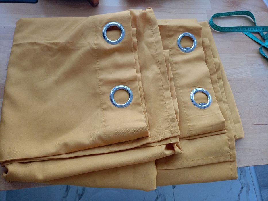 Zasłony zaciemniające żółte -musztardowe