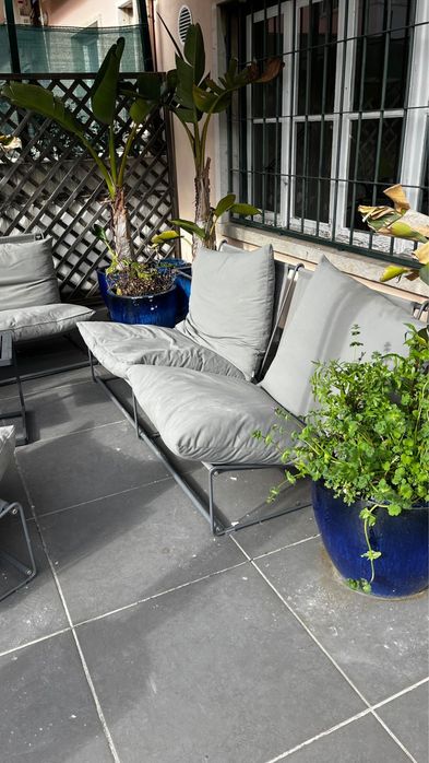 Conjunto Lounge de Jardim SKLUM Amaro – Cinza | 2 Sofás + 1 Poltrona