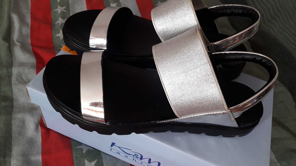 sandaly damskie srebrne