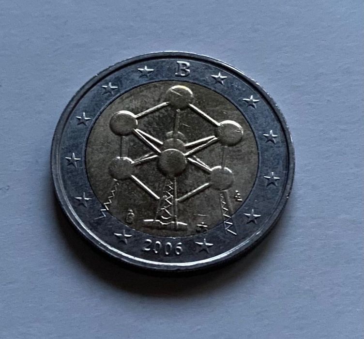 Moeda 2€ - Comemorativa - Bélgica - Atomium - 2006
