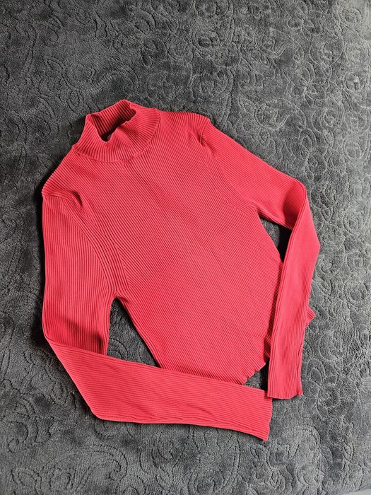 Dilvin knit sweter sweterek golf basic bluzka bluzeczka czerwień