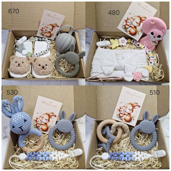 Подарунковий набір для малюка, гризунець,тримач для пустушки