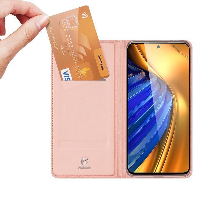 Dux Ducis Skin Pro etui pokrowiec z klapką Xiaomi Poco F4 5G różowy