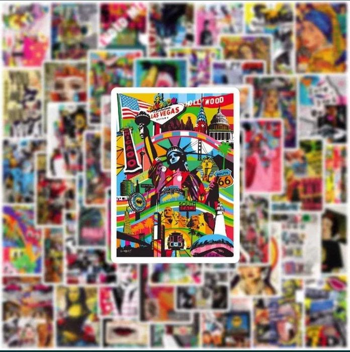 Наклейки стикеры Современное искусство и граффити 50 шт.