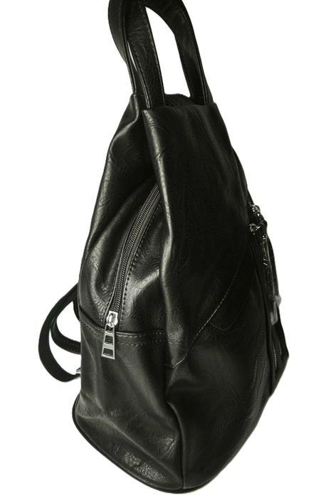 Czarny nowy ekoskóra miejski damski 2w1 torebka plecak Okazja