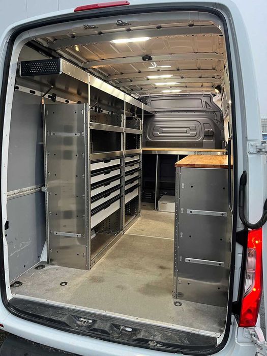 Regały TOM-LOCK do busa mobilny warsztat, szuflady, zabudowa serwisowa