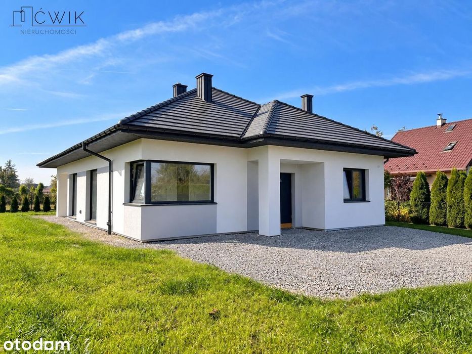 Nowoczesny dom parterowy 123,85 m² | 8,2 ar | 2,5 km od Bochni