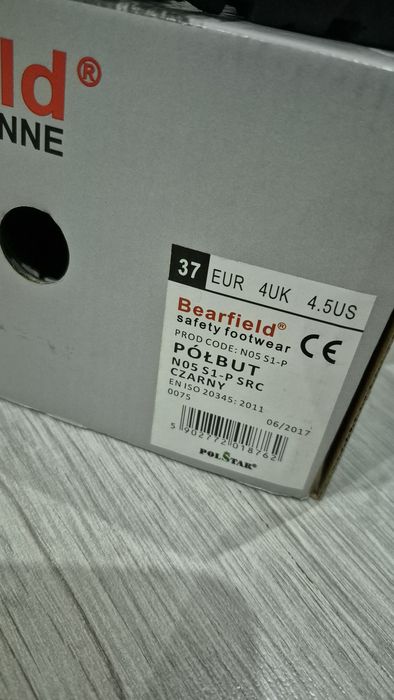 Czarne obuwie ochronne Bearfield r. 37