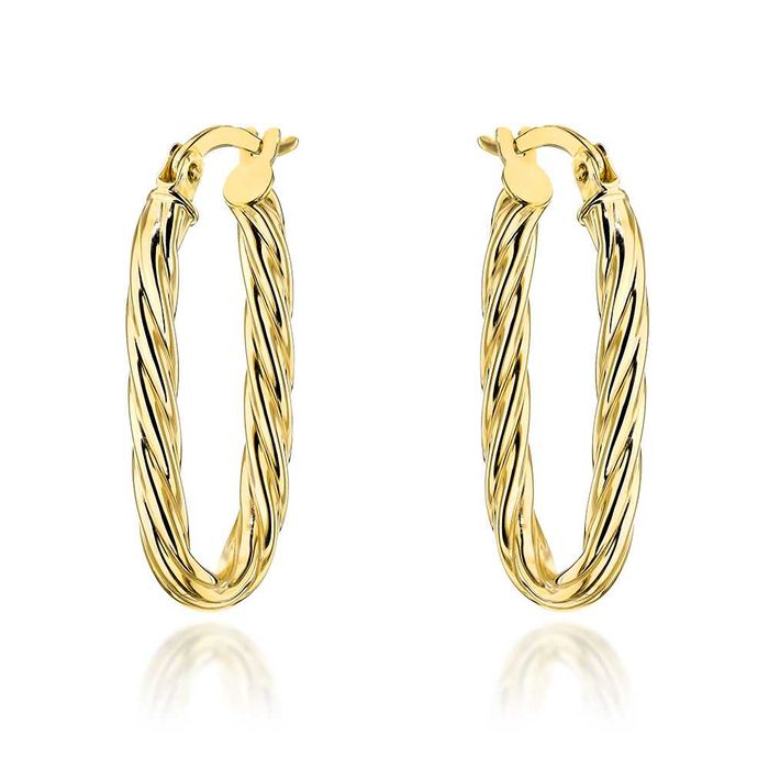 Kolczyki złote zdobione owale