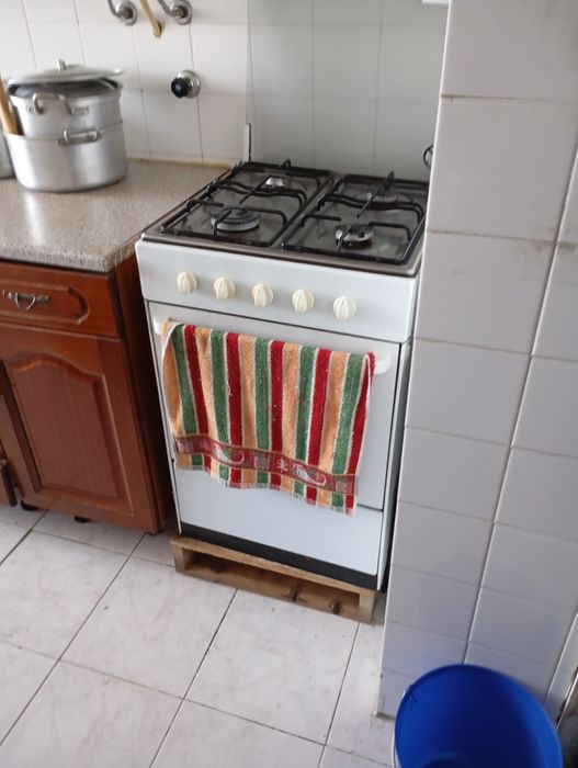 TV plasma, frigorífico, fogão e máquina de levar