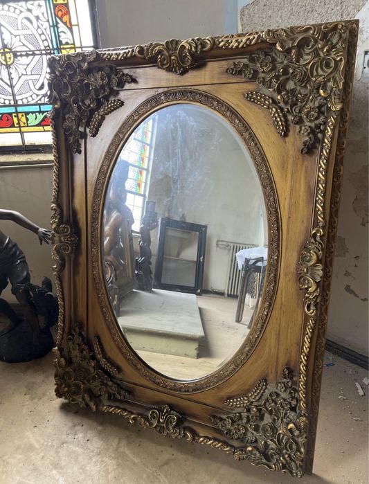 Stare duze krysztalowe lustro